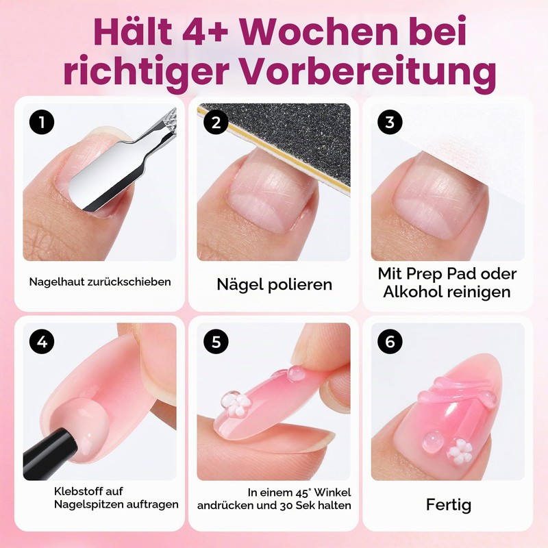 UNA GELLA Press On Nail Glue 5 x 2 ml