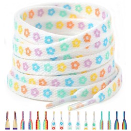 Handshop Flat Shoelaces 5/16" - Shoe Laces Replacements For Sneakers and Athletic Shoes Boots 5 Flowers 160cm