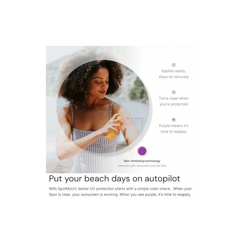 SPOTMYUV- Pegatinas de detección de rayos UV para protector solar