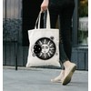 Sun and Moon Eclipse Hipster Tattoo Large Print Tote Shoulder