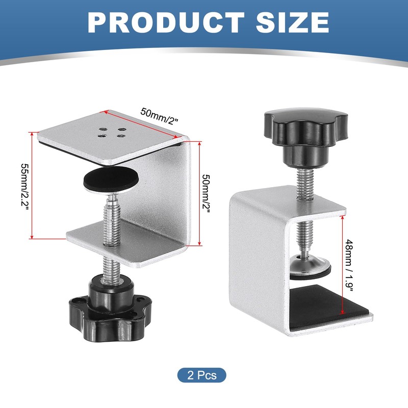 PATIKIL C Clamps, Pack of 2 Heavy Duty Metal Black