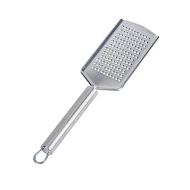 Restaurantware Stainless Steel Fine Cheese Grater - German Standard Lemon Zester with Ergonomic Handle, Sharp Blades, Dishwasher Safe - Handheld Kitchen Grater for Parmesan, Garlic, Ginger