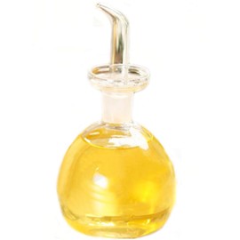 ELETON Cylindrical Olive Oil Dispenser with No Drip Spout - Olive Oil Glass Dispenser to Control Cooking Vegetable Oil and Vinegar