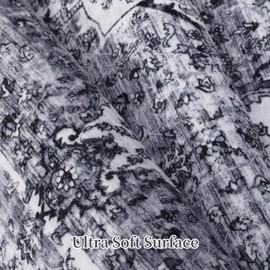 GarveeHome Washable Area Rugs 5x7 Grey Rug for Living Room Bedroom Dining Room, Low-Pile Kid & Pet Friendly Distressed Carpet Print Floor Rug Non Slip Rug for Nursery Classroom Office 5'x7' Grey