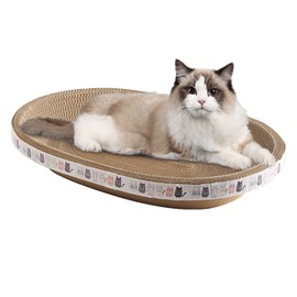 Cat Cardboard Scratcher,Cat Scratching pad Oval/Round Shape Cat Scratcher Couch Protectors Cat Scratching Bed Pads,Cardboard Cat Scratchers Cat Scratching Lounge Bed for Furniture Protection