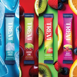 TREVI™ Sugar Free Electrolytes - Drink Mix Hydration Powder Packets - 28 Count - Favorites Variety Pack - Cherry Lime, Strawberry Kiwi, Berry Lemonade, Arctic Frost