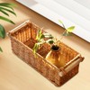 Leefasy Imitation Rattan Baskets for Organizing Organizer Long Narrow Woven