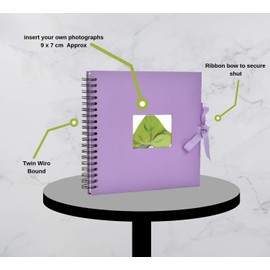 Arpan Photo Album Scrapbook DIY Memory Book Spiral Bound 50 Cream Pages 25 Sheets With Cut-Out Window Wedding Gift Guest Book