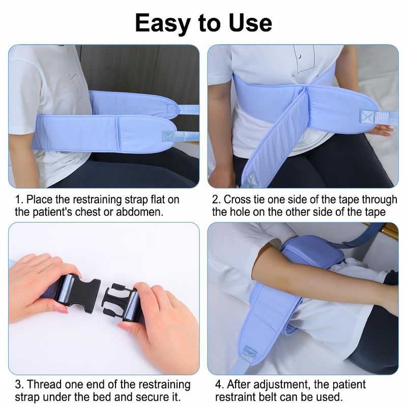 Medical Bed Restraint Strap for Elderly, Anti-Fall Waist Belt for