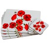 LP Set Of 4 Poppy Dinner Place Mats And Coasters