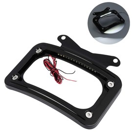 XFMT Curved License Plate Frame W/LED Light Compatible with Harley Street Glides Road Glide 2010-Later