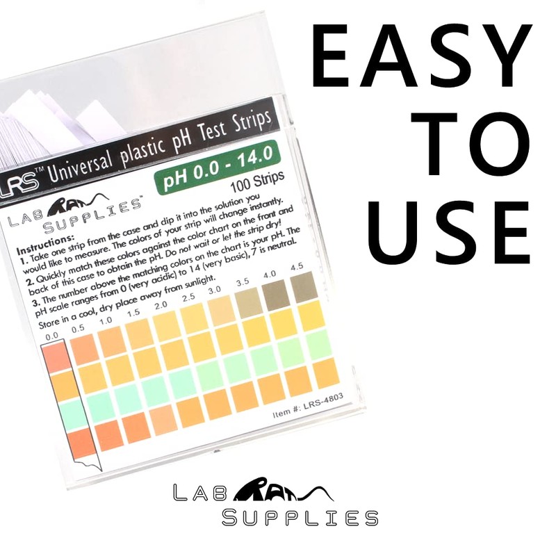 Plastic pH Test Strips, Universal Application (pH 0.0-14.0, 0.5 pH