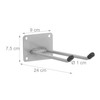 Relaxdays, Silver Wall Hook, 24 cm Long, Double Hook Wall,
