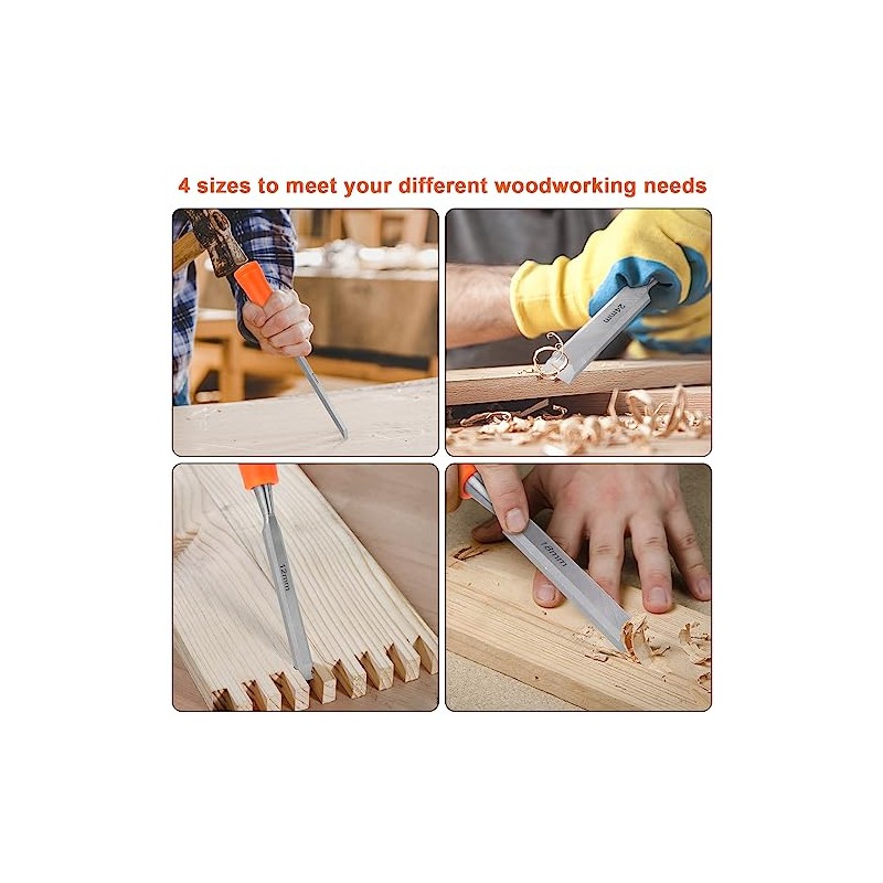 4 Piece Wood Chisel Sets Woodworking Tools Set, Wood Chisels