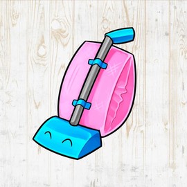 Cleaning Decals Peel & Stick - Wall Vinyl Stickers - Kawaii Vacuum Cleaner Tool Mop Maid Cartoon Watercolor Colorful - Car Window Truck Laptop Tumbler - Boys Girls Kids Kitchen Room Decor DWSV19671