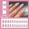 MISUD Press on Nails Medium Almond Fake Nails Glossy Glue