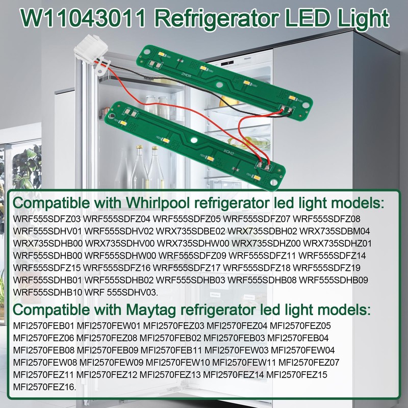 W11527432 W11042554 Refrigerator LED Light Module Replacement Whirlpool Maytag Amana