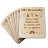 Raclette Coasters with Laser Engraving "100% Christmas" Beech Wood 100