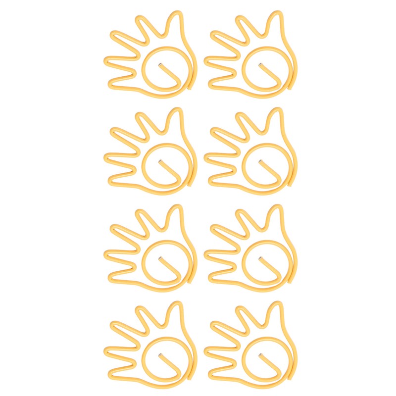 100Pcs Paper Clip Metal Hand Shaped Design Rustproof Paperclip Decoration