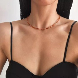 Unbranded Natural Carnelian Red Agate Choker Tiny Beads Healing Minimalist Necklace