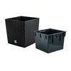 Prosper Plast Rattan Planter - Anthracite Colour (Black) - 22.5cm