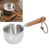 Butter Warmer Stainless Steel Wooden Handle 3 Layers Multi Purpose
