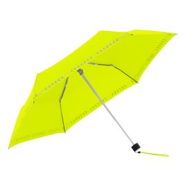 Doppler Umbrella Safety Reflect in Neon Yellow I Umbrella with Reflective Edge and Hand Opener I Mini Umbrella with Matching Umbrella Bag I Lightweight Pocket Umbrella for On the Go