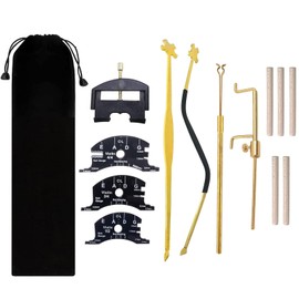 TUOREN 13Pcs Violin Luthier Install Repair Tool Kit Include Straight & S Style Post Setter, Retriever Clip, Sound Post Gauge, String Lifter, 3Pcs Template Gauge and 5Pcs Violin Sound Post