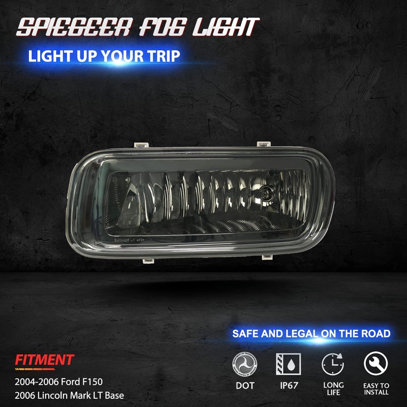 SPIEGEER Fog Lights Assembly for 2004 2005 2006 Ford F150