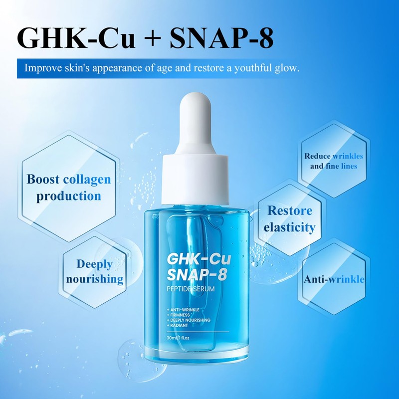 GHK-Cu SNAP-8 Peptide Serum | with Copper Peptide and Hyaluronic