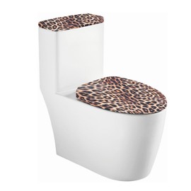 NICENEEDED Leopard Print Toilet Lid and Seat Protector Cover, Bathroom Toilet Tank Lid Covers Stretch Toilet Covers Set, Washable Dust Cover for Bathroom Fits Most Toilet Tanks & Lids