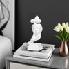 Living Room Accent Home Decor,White Silence is Golden Statue Study