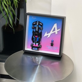 iLuane Display Wallboard for Speed Champions BWT Alpine F1 Team A524 Race Car Toy - Building Set 77248, Adult Collectibles Wall Mount, Home or Office Décor (No Car Included)
