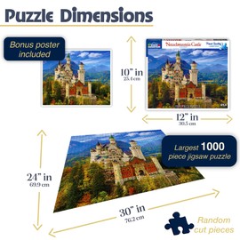 White Mountain Puzzles Neuschwanstein Castle - 1000 Piece Jigsaw Puzzle, 144 months to 1188 months