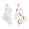 Set of 4 Floral Print Napkins 100% Cotton Machine Washable