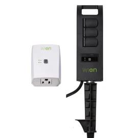Woods WiOn 50063 Smart Plug-In Indoor and Outdoor Wi-Fi Switch and Yard Stake Bundle, 1 Grounded Outlet and 3 Grounded Outlets