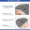 Smilco 100 Piezas Paquete Gorros Desechables Blancos Redecilla Pelo Pulgadas