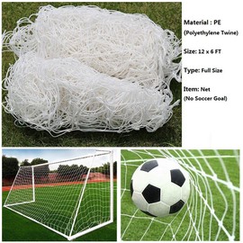 Boshen 3mm Heavy Twisted Twine Soccer Goal Net Football Polyethylene Training Post Nets 12 x 6FT