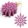 SULOLI 12PCS Glitter Snowflake Hanging Decorations(Purple)