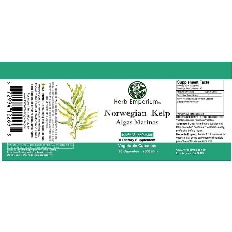 Herb Emporium Norwegian Kelp (Algas Marinas, Ascophyllum nodosum, Laminaria) 90