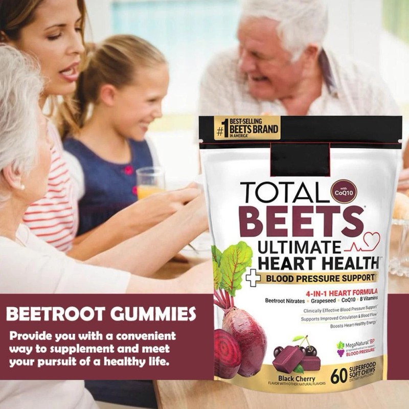 Total Beets Healthy Energy Support,Beet Root Supplement Soft Chew 60Pcsâ—†