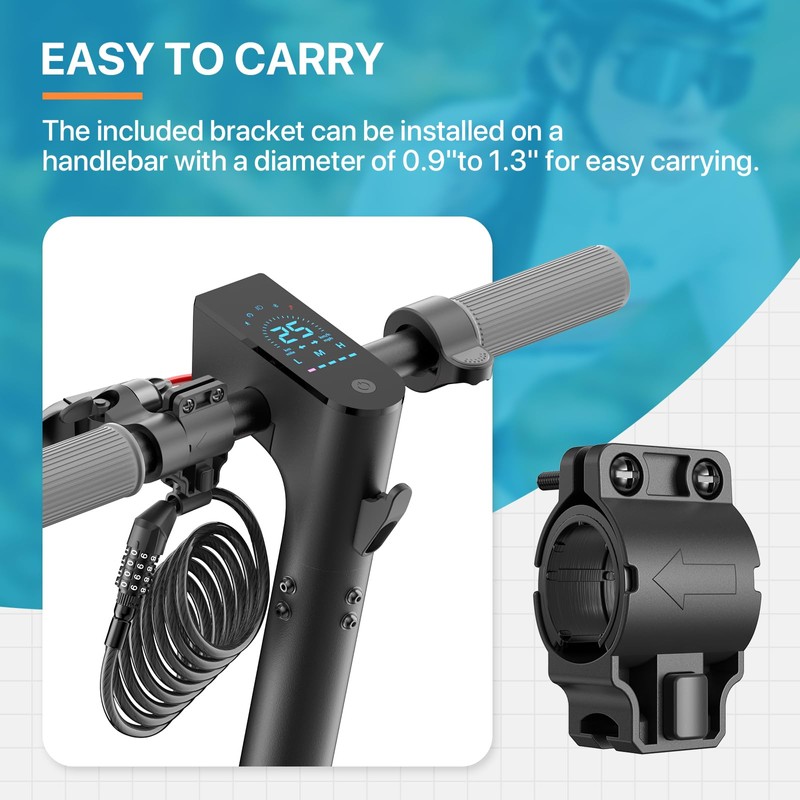 Bike Lock Cable with Combination, Coiled Secure 4-Digit Resettable Combination