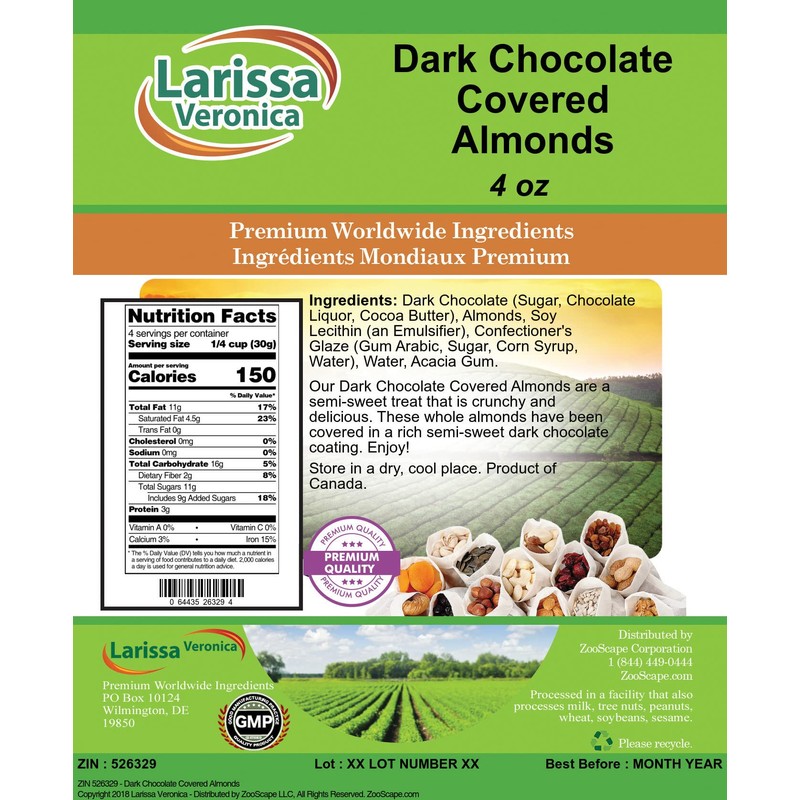 Dark Chocolate Covered Almonds (4 oz, ZIN: 526329) - 3