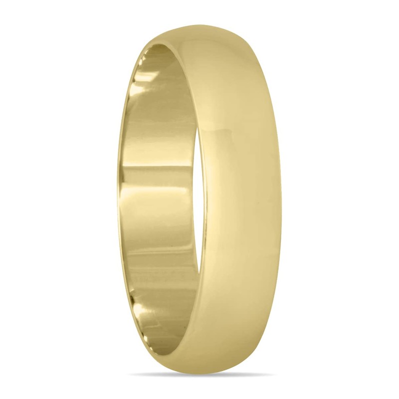 4mm Domed Wedding Band in 10K Yellow Gold