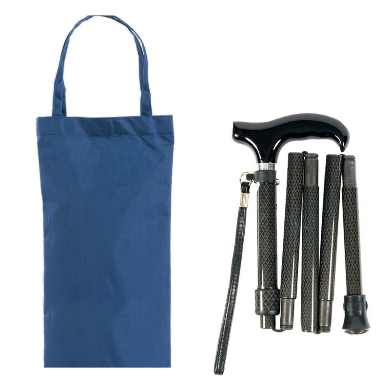 Ultralight All Carbon Compact Folding Telescopic Cane/Black PC03