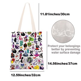 G2TUP Villains Characters Tote Bag Villains Gifts Evil Queen & Ursula & Poison & Hades Gift Bad Witches Club Gift (GreenPurple CA)