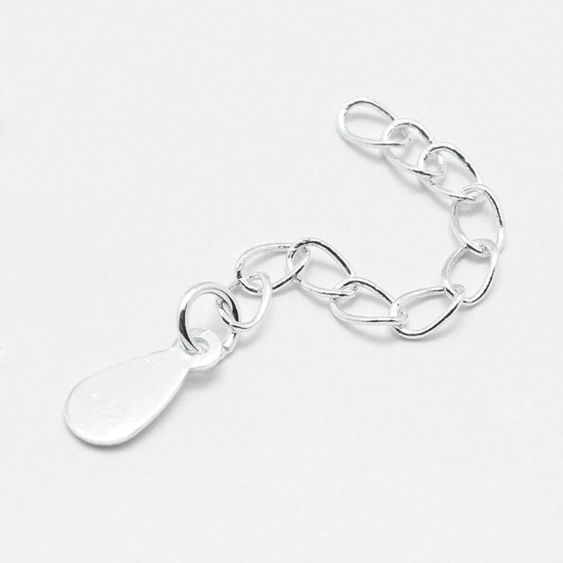 Unbranded 925 Sterling Silver Extender Chains, with Drop Charms, Silver
