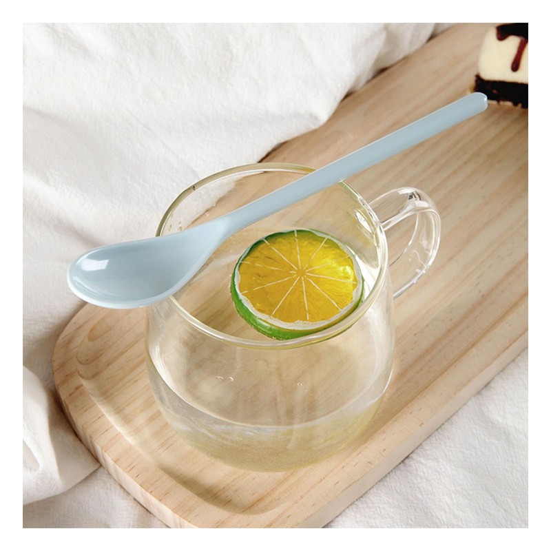Pack of 5 plastic spoons, long spoons, plastic egg spoons,