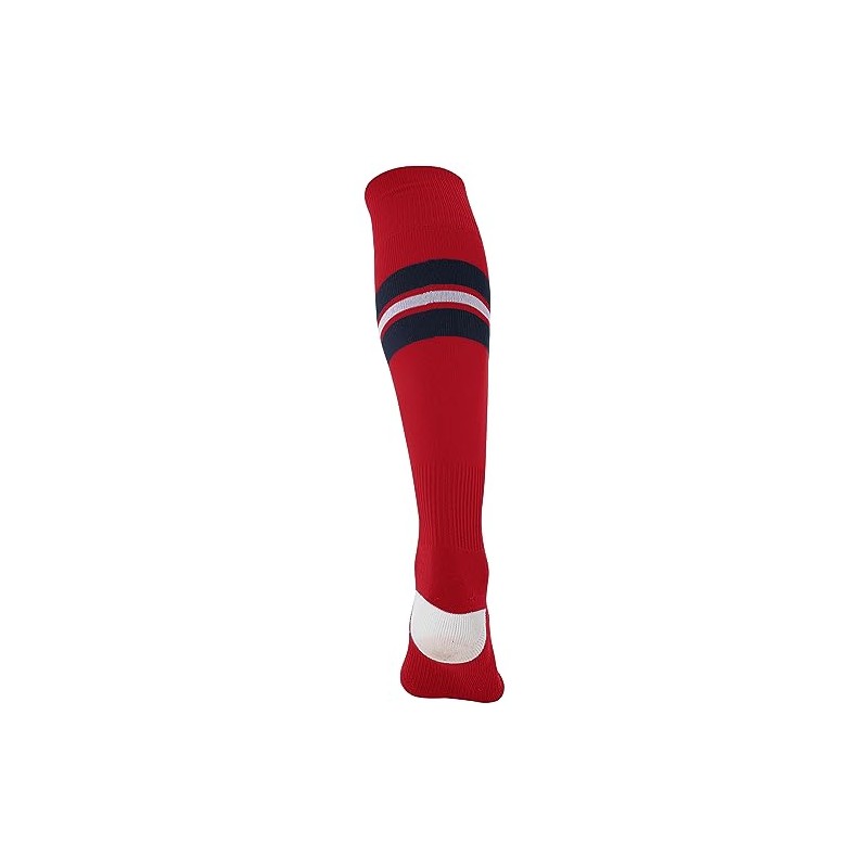 CHAMPRO Striped Baseball Socks, 1 Pair, Medium, Scarlet, Navy, White