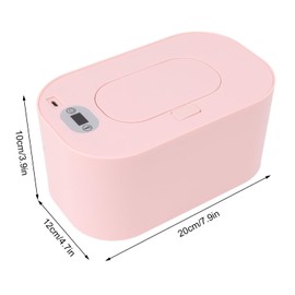 Baby Wipe Warmer USB Constant Temperature Portable Wipe Heater Temperature Adjustment Warm Keeper Dispenser, 5V(Pink)